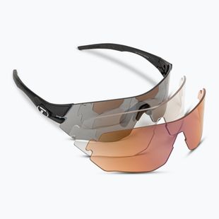Tifosi Tsali matt schwarz/rauch/ac rot/klar Fahrradbrille