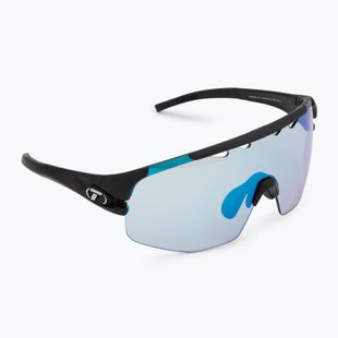 Tifosi Sledge Lite Clarion Fototec mattschwarze/clarionblaue phototrope Sonnenbrille
