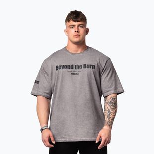 Trainingsshirt Herren NEBBIA Washed-Off Heavyweight Grind light grey