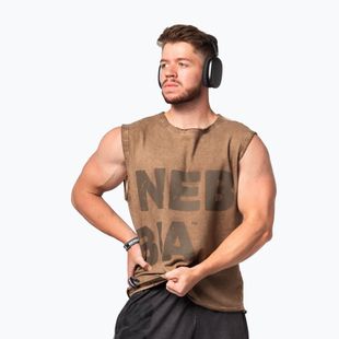 Trainings Tank Top Herren Washed-Off Beastin light brown