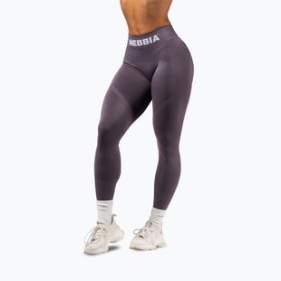 Damen-Trainingsleggings NEBBIA Flow Seamless Push-Up dark grey