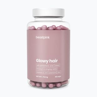 Supplement GymBeam Glowy Hair - BeastPink 90 Kapseln