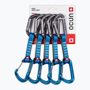 Ocun Hawk QD Combi PA 10 cm Klettern Ausdrücke 5 Stück blau.
