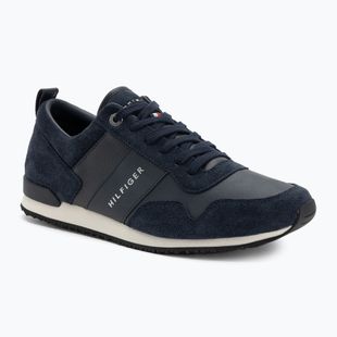 Tommy Hilfiger Herrenschuhe Iconic Leder Wildleder Mix Runner Mitternacht