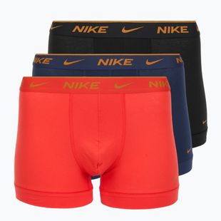 Herren Nike Everyday Cotton Stretch Trunk Boxershorts 3 Paar hellrot/nachtblau/schwarz