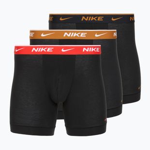 Herren Nike Everyday Cotton Stretch Boxershorts 3 Paar schwarz light crimsn/desrt ocker/schwarzer Bund