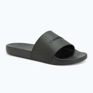 Calvin Klein Herren Flip-Flops HM0HM00455 Pool Slide Rubber dark olive