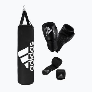 adidas Performance Boxing Set Tasche + Handschuhe + Bandage schwarz und weiß ADIBAC11KIT-EUN