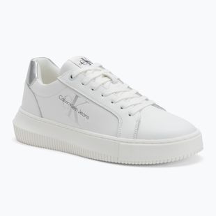 Calvin Klein Damen Schuhe YW0YW01224 Cupsole Mono Lth Wn weiß/silber