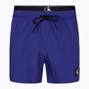 Herren Calvin Klein Medium Double WB Badeshorts midnight lagoon