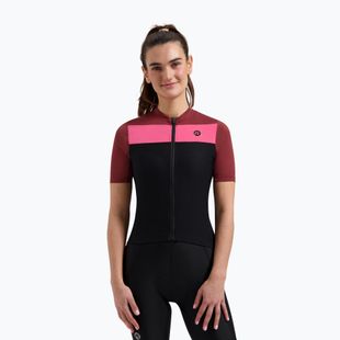 Damen-Fahrradtrikot Rogelli Core Block W black/bordeaux/pink
