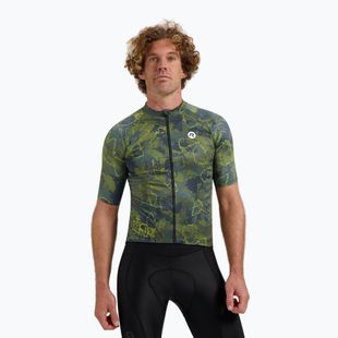 Rogelli Essential Graphic II Herren Radtrikot grün / blau / senf