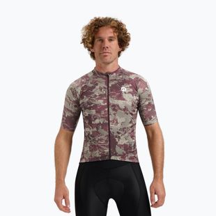 Rogelli Essential Graphic II Herren Radtrikot taupe / bordeaux