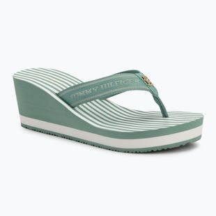 Flip-Flops Damen Tommy Hilfiger Stripes Wedge Beach Sandal charming green