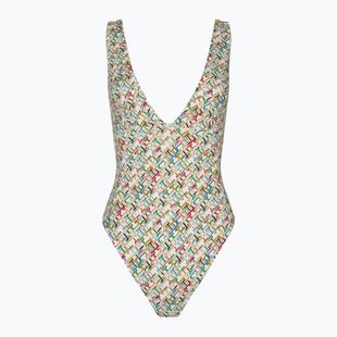Badeanzug Damen Tommy Hilfiger Plunge One Piece th multi monogram calico