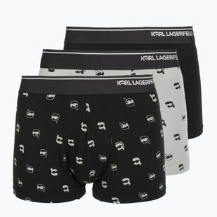 Herrenboxershorts KARL LAGERFELD Ikon Aop Trunk 3er-Pack karl dot/ash black