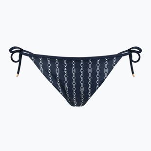 Tommy Hilfiger Cheeky String Badeanzug Bottom Side Tie Print Flagge Kette dunkle Nacht navy