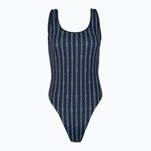 Tommy Hilfiger Frauen ein Stück Badeanzug One Piece Print (Ext) Flagge Kette dunkle Nacht navy