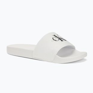 Badeschlappen Schlappen Damen Calvin Klein YW0YW01835 Slide Monogram Wn bright white/black