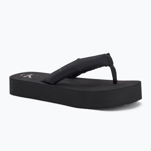 Damen Calvin Klein YW0YW01723 Strand Sandale Flatform Ttxr Satin dreifach schwarz Flip Flops