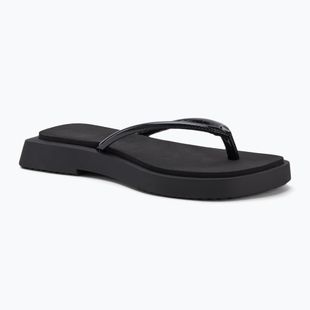 Calvin Klein YW0YW01716 Sq Low Wedge Sandal Stitch dreifach schwarz Flip Flops für Damen