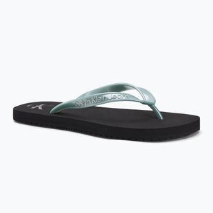 Calvin Klein Damen Flip Flops YW0YW01719 Strand Sandale Monologo Tpu schwarz/wolkenblau