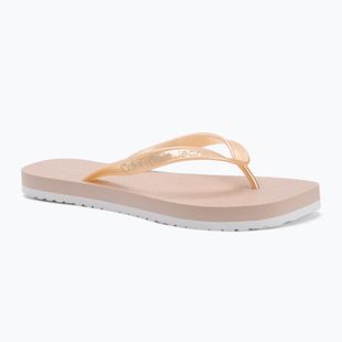 Calvin Klein Damen Flip Flops YW0YW01720 Thong+ Tpu Metallic flüsterrosa/hellweiß