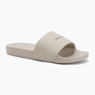 Calvin Klein Herren Flip-Flops HM0HM01754 Pool Slide Ck Square Feder grau