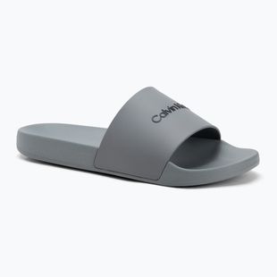 Calvin Klein Herren Flip-Flops HM0HM00455 Pool Slide Gummi Granit Straße