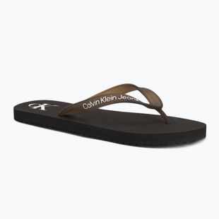 Herren Calvin Klein YM0YM01267 Strand Sandale Transparent Tpu schwarz/hellweiß Flip Flops