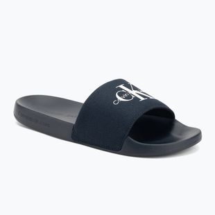 Badeschlappen Schlappen Herren Calvin Klein YM0YM01271 Slide Monogram Cv triple calvin navy