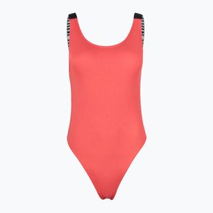 Badeanzug Damen Calvin Klein KW0KW02754 Intense Power Rib Scoop Back One Piece-RP dazzling coral