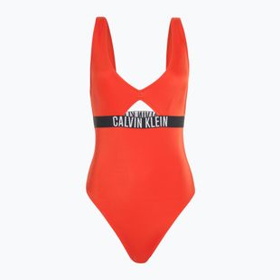 Badeanzug Damen Calvin Klein KW0KW02746 Intense Power One Piece Fashion Fit flaming chili
