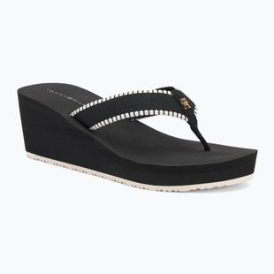 Tommy Hilfiger Damen Flip Flops Wedge Beach Sandale schwarz