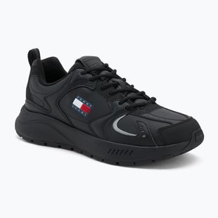 Tommy Jeans Herrenschuhe Runner Leder schwarz