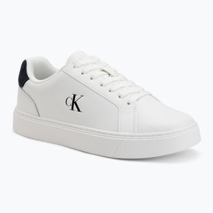 Herren Schuhe Calvin Klein YM0YM01435 Classic Cupsole Laceup Leather bright white/navy