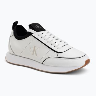 Damen-Schuhe Calvin Klein HW0HW02994 Retro Runner Sock Patch Leather bright white/black