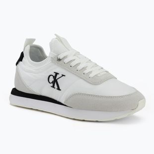 Damenschuhe Calvin Klein YW0YW02060 Retro Runner Sock Laceup Mix Matt bright white/black/marshmallow
