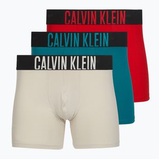 Boxershorts Calvin Klein 000NB3609A Boxer Brief 3 pairs oatmeal/aged redwood/bright turquoise
