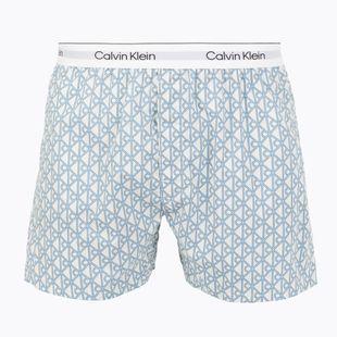 Boxershorts Calvin Klein LV00NM2831 Boxer Trad icon cotton emblem chalk/gulf blue