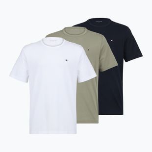Herren-Shirt Tommy Hilfiger Cotton Short 3 pack navy blue/utility sage/white