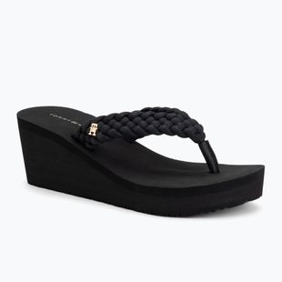 Damen Zehentrenner Tommy Hilfiger Wedge Braided Summer Sandal black