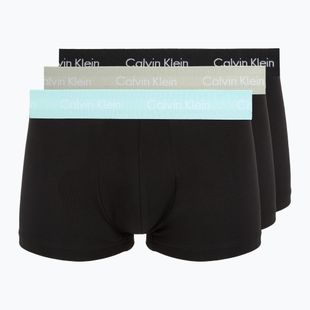 Herrenboxershorts Calvin Klein 0000U2664G Low Rise Trunk 3 pairs black in plume wb/ black in misty sag