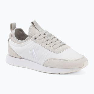 Herren Schuhe Calvin Klein YM0YM01414 Retro Runner Sock Laceup Mix mat bright white/light grey