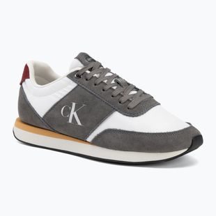Herren Schuhe Calvin Klein HM0HM02212 Retro Runner Bans Leather Suede granite gray/white/rhubarb