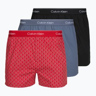Herrenboxershorts Calvin Klein LV00NB4727 Boxer Slim black/prep emblem goji berry/grisai