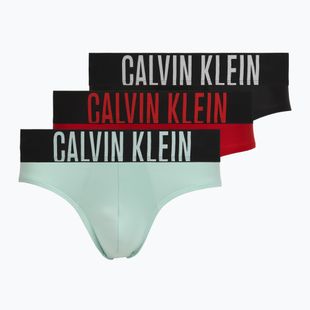 Herren-Slips Calvin Klein 000NB3610A Hip Brief black/goji berry/aqua blue