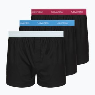 Herrenboxershorts Calvin Klein LV00NB4267 Boxer Slim black bodies w/ poseidon blue/plein