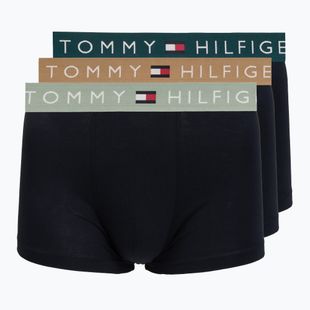 Herrenboxershorts Tommy Hilfiger Trunk WB 3 pack nb//saf canvas/mnty grey/deep spru