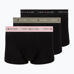 Herrenboxershorts Tommy Hilfiger Trunk WB 3 pack utility sage/black/bonita pink